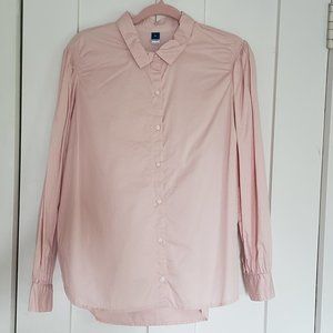 (NWOT) Old Navy Smocked Pink Cotton-Poplin Shirt